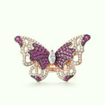Rose Gold Cocktail Butterfly Ring - Vignette | Esprit Papillon