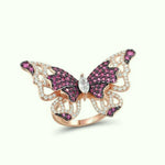 Rose Gold Cocktail Butterfly Ring - Vignette | Esprit Papillon