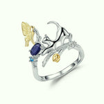 Butterfly and Cat Sapphire Ring - Vignette | Esprit Papillon