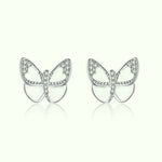 Boucles d'Oreilles Papillon Blanches - Vignette | Esprit Papillon