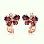 Boucles d'Oreilles Papillon Grenat - Vignette | Esprit Papillon