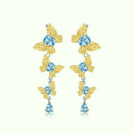 Boucles d'Oreilles Papillon Pendantes Topaze - Vignette | Esprit Papillon