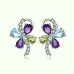 Boucles d'Oreilles Papillon Pierres Colorées - Vignette | Esprit Papillon
