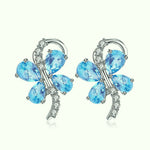 Boucles d'Oreilles Papillon Topaze Bleu - Vignette | Esprit Papillon