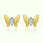 Boucles d'Oreilles Papillon Topaze Bleu - Vignette | Esprit Papillon