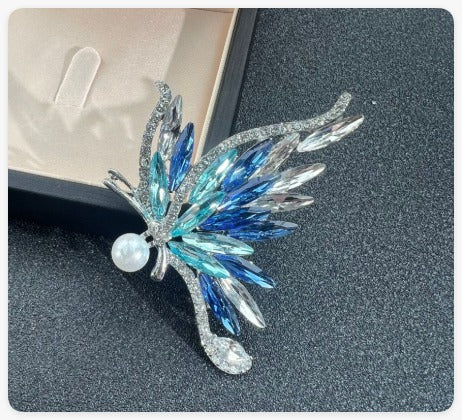 Broche Papillon Cristal Multicolore Pour Femme – Ornée De Zircons, Bijou Fantaisie élégant