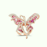 Pink Crystal Butterfly Ring - Vignette | Esprit Papillon