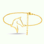 Bracelet Cheval Doré (Ajustable) - Vignette | Esprit Papillon