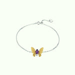 Amethyst Butterfly Bracelet (Adjustable) - Vignette | Esprit Papillon