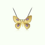 Gold Amethyst Butterfly Necklace - Vignette | Esprit Papillon