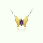Amethyst Crystal Butterfly Necklace - Vignette | Esprit Papillon