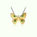 Gold Diopside Butterfly Necklace - Vignette | Esprit Papillon