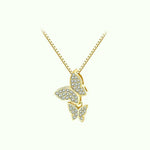 Double Butterfly Necklace Gold - Vignette | Esprit Papillon