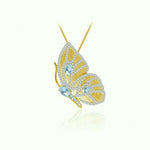 Sky Blue Topaz Butterfly Necklace - Vignette | Esprit Papillon