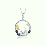 Butterfly and Cat Sapphire Necklace - Vignette | Esprit Papillon