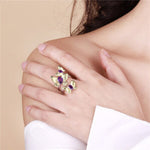 Amethyst Triple Butterfly Ring - Vignette | Esprit Papillon