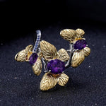 Amethyst Triple Butterfly Ring - Vignette | Esprit Papillon