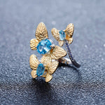 Blue Topaz Triple Butterfly Ring - Vignette | Esprit Papillon