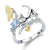 Bague Topaze Bleue Papillon et Chat