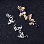 Boucles d'Oreilles Papillon Améthyste Pendantes - Vignette | Esprit Papillon