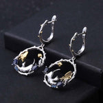 Boucles d'Oreilles Papillon Saphir avec Chat - Vignette | Esprit Papillon