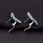Boucles d'Oreilles Papillon Topaze Bleu - Vignette | Esprit Papillon