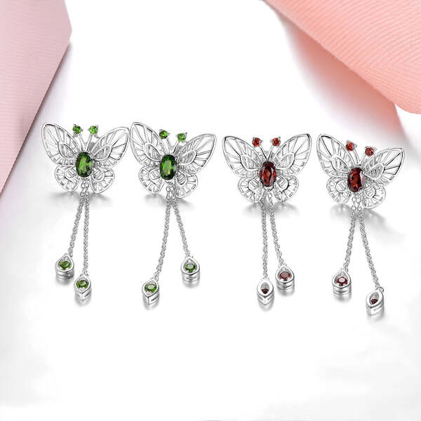 Boucles D'Oreilles Papillon En Zirconium - Argent Sterling 925 Ou Laiton Doré - Pour Femmes Et Ados - Cadeau Romantique