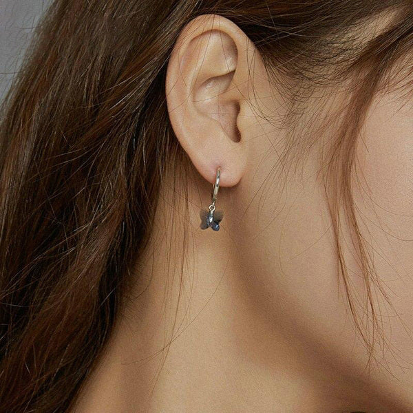 Boucles d'Oreilles Femme Papillon Bleu