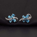 Boucles d'Oreilles Papillon Topaze Bleu - Vignette | Esprit Papillon