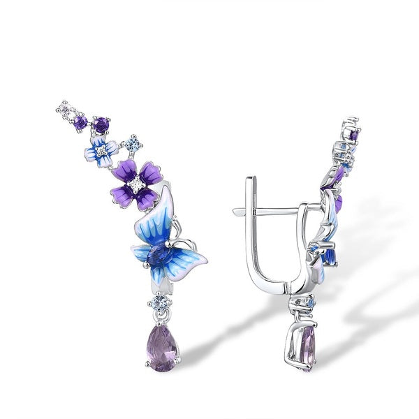 Boucles d'Oreilles Papillon Émail