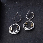 Boucles d'Oreilles Papillon Saphir avec Chat - Vignette | Esprit Papillon