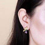 Boucles d'Oreilles Papillon Améthyste Dorées - Vignette | Esprit Papillon