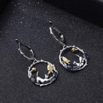 Boucles d'Oreilles Papillon Saphir avec Chat - Vignette | Esprit Papillon