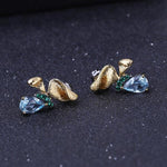 Boucles d'Oreilles Papillon Topaze Dorées - Vignette | Esprit Papillon