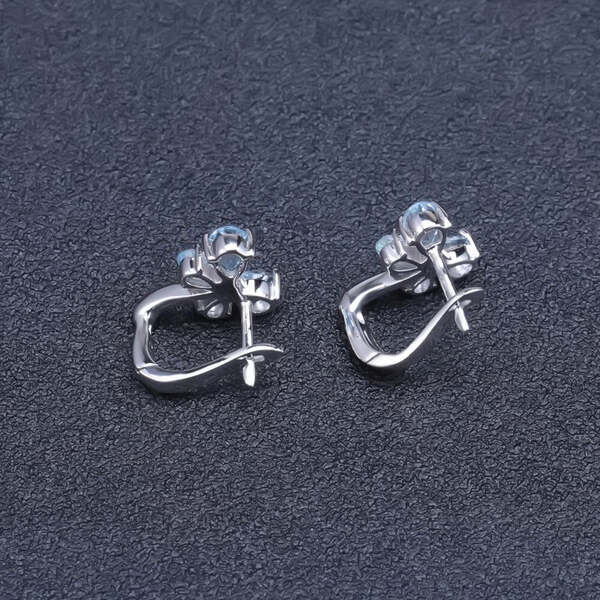Boucles d'Oreilles Papillon pierre Topaze Bleu Ciel