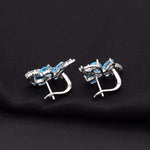 Boucles d'Oreilles Papillon Topaze Bleu - Vignette | Esprit Papillon