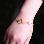 Bracelet Papillon avec Perle de Culture (Ajustable) - Vignette | Esprit Papillon