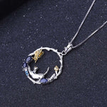 Butterfly and Cat Sapphire Necklace - Vignette | Esprit Papillon