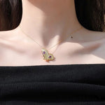 Gold Amethyst Butterfly Necklace - Vignette | Esprit Papillon