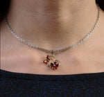 Garnet Butterfly and Flower Necklace - Vignette | Esprit Papillon
