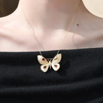 Gold Garnet Butterfly Necklace - Vignette | Esprit Papillon