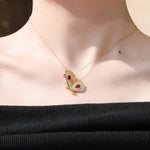 Gold Garnet Butterfly Necklace - Vignette | Esprit Papillon
