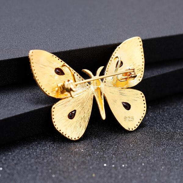 Collier Grenat Or Papillon