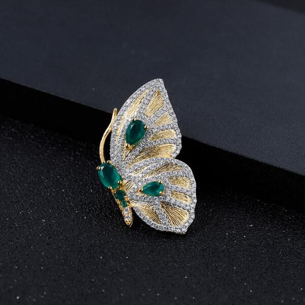 Collier Papillon Agate Verte