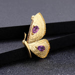Gold Amethyst Butterfly Necklace - Vignette | Esprit Papillon