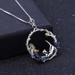 Butterfly and Cat Sapphire Necklace - Vignette | Esprit Papillon