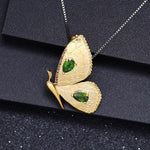 Gold Diopside Butterfly Necklace - Vignette | Esprit Papillon