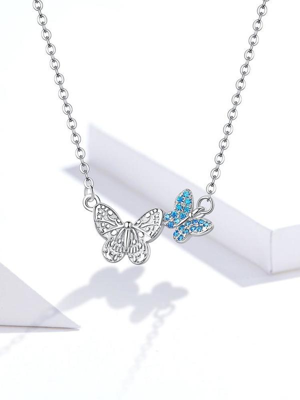 Collier Papillon Duo Argent