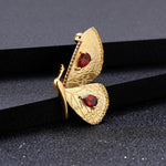 Gold Garnet Butterfly Necklace - Vignette | Esprit Papillon