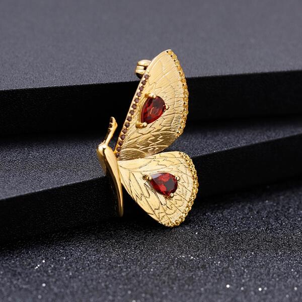 Collier Papillon Grenat